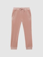 Reiss Pink Hattie 9-13 yrs Velour Drawstring Joggers - Image 2 of 6