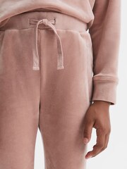Reiss Pink Hattie 9-13 yrs Velour Drawstring Joggers - Image 4 of 6