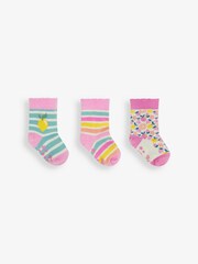 JoJo Maman Bébé Duck Egg 3-Pack Fruit Socks - Image 1 of 4