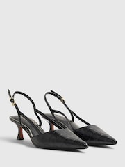 River Island туфли-юли на каблуке с ремешком через пятку и крокодилом - Изображение 3 6