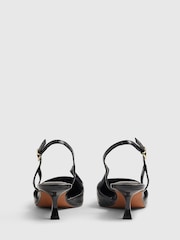 River Island туфли-юли на каблуке с ремешком через пятку и крокодилом - Изображение 4 6