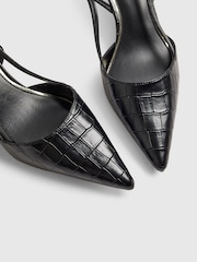 River Island туфли-юли на каблуке с ремешком через пятку и крокодилом - Изображение 6 6
