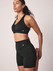 Black Next Active Sports Tummy Control High Waisted Sculpting Shorts - Image 3 of 6