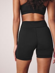 Black Next Active Sports Tummy Control High Waisted Sculpting Shorts - Image 6 of 6