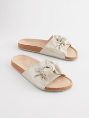 Silver Sparkle Bow Slider Slippers - Image 3 of 7