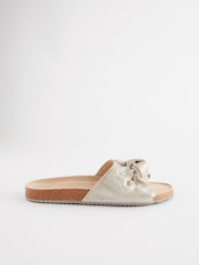 Silver Sparkle Bow Slider Slippers - Image 4 of 7