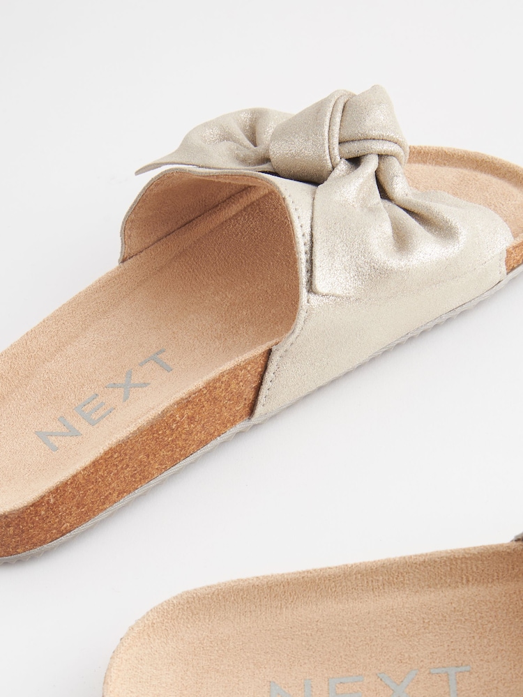 Silver Sparkle Bow Slider Slippers - Image 7 of 7