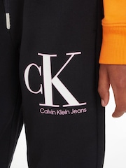 Calvin Klein Jeans Girls Black Monogram Logo Joggers - Image 3 of 6