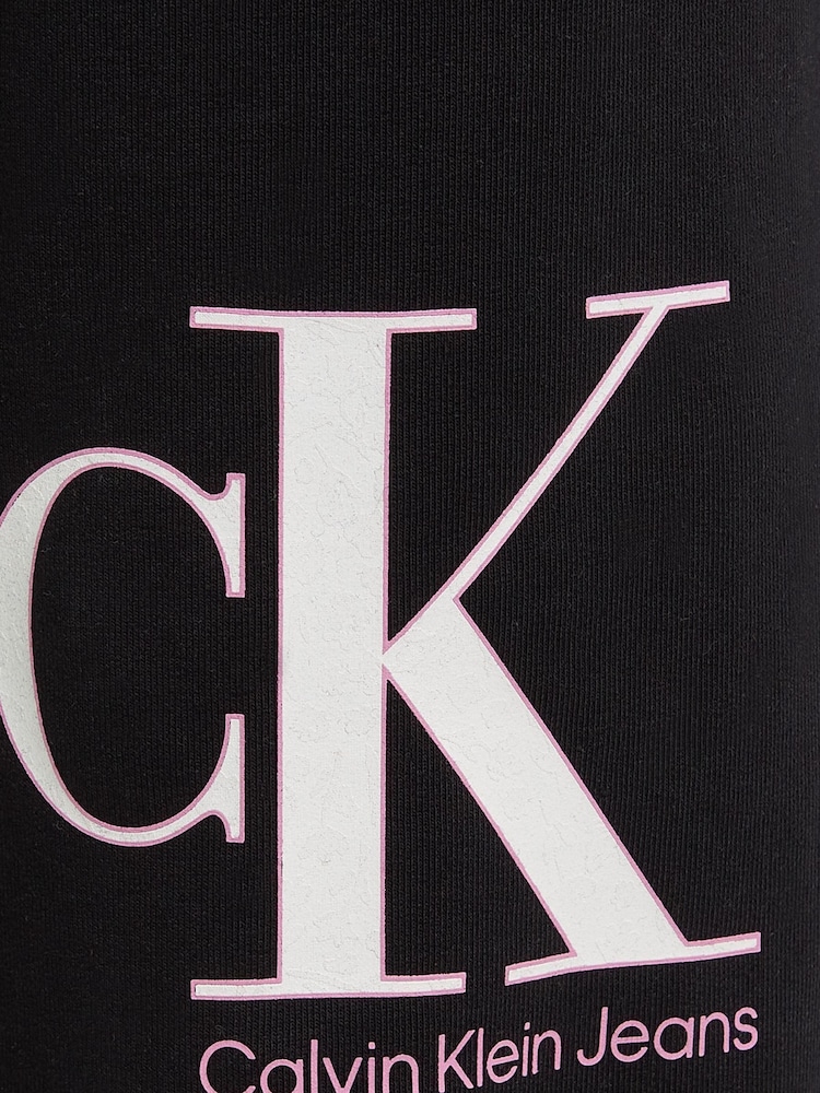 Calvin Klein Jeans Girls Black Monogram Logo Joggers - Image 6 of 6