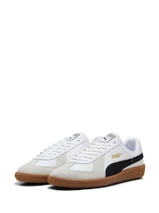 Puma White Army Trainers - Image 3 of 6