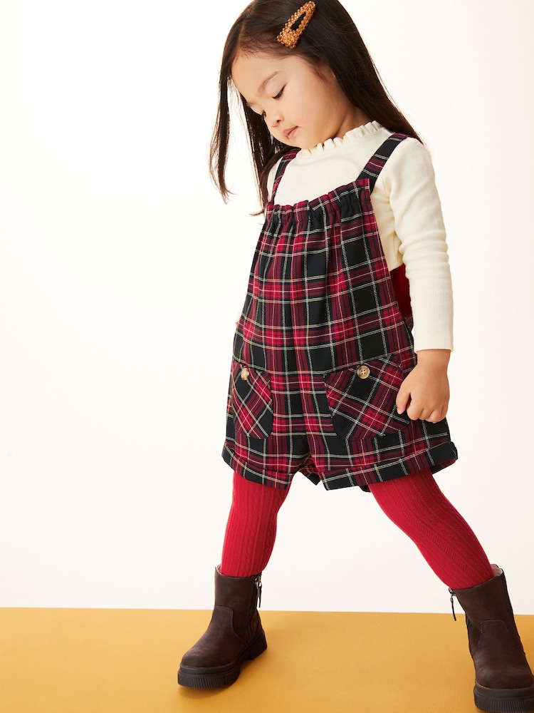 Red Cotton Rich Cable Tights - Image 1 of 2