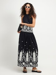 River Island Cutwork Hem Maxi Skirt - Imaginea 4 din 4