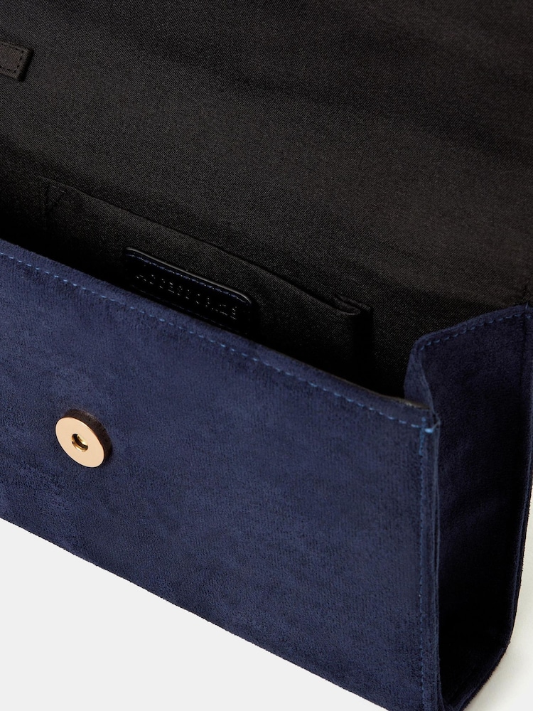 Accessorize Blue Fold Over Clutch Bag - Image 2 of 3 Accessorize Blue Fold Over Clutch Bag - Image 2 of 3