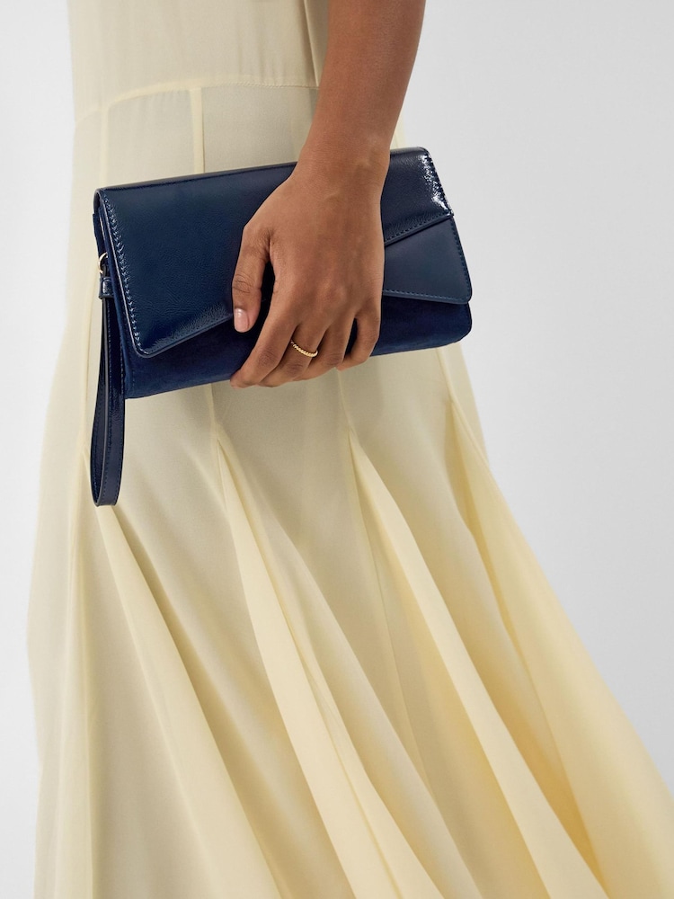 Accessorize Blue Fold Over Clutch Bag - Image 3 of 3 Accessorize Blue Fold Over Clutch Bag - Image 3 of 3