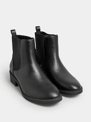 Yours Curve Black Extra Wide Fit Extra-Wide Fit PU Elastic Chelsea Boots - Image 2 of 4