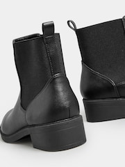 Yours Curve Black Extra Wide Fit Extra-Wide Fit PU Elastic Chelsea Boots - Image 3 of 4