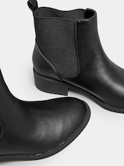 Yours Curve Black Extra Wide Fit Extra-Wide Fit PU Elastic Chelsea Boots - Image 4 of 4