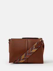 Accessorize Brown Webbing Strap Crossbody Bag - Image 1 of 3
