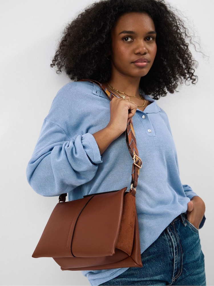Accessorize Brown Webbing Strap Crossbody Bag - Image 3 of 3 Accessorize Brown Webbing Strap Crossbody Bag - Image 3 of 3