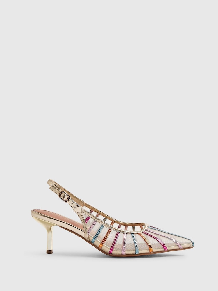 وردي - حذاء كعب كورت شبكي بتصميم مُقسَّم من River Island - صورة 2 من 6 وردي - حذاء كعب كورت شبكي بتصميم مُقسَّم من River Island - صورة 2 من 6
