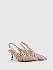 وردي - حذاء كعب كورت شبكي بتصميم مُقسَّم من River Island - صورة 3 من 6