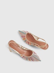 وردي - حذاء كعب كورت شبكي بتصميم مُقسَّم من River Island - صورة 4 من 6