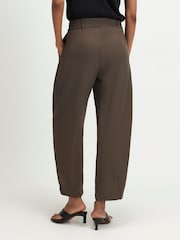 River Island Brown Belt Trim Leg Barrel Trousers - Image 4 of 4
