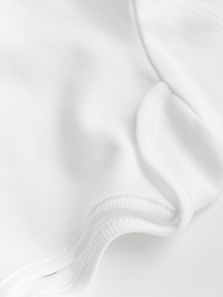 White Essential 5 Pack Baby Short Sleeve Bodysuits - Image 4 of 5
