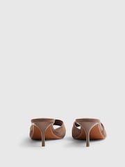 River Island Brown Suedette Mule Heeled Sandals - Image 3 of 5