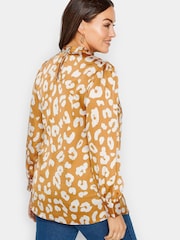 Braun, Tierfellmuster - M&co Hochgeschlossene Satinbluse​​​​​​​ - Bild 2 von 4