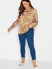 Braun, Tierfellmuster - M&co Hochgeschlossene Satinbluse​​​​​​​ - Bild 3 von 4