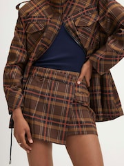 River Island Pleat Detail Check Skorts - Imagen 3 de 4