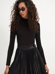 River Island Brown Pleat Hem Mini Dress - Image 3 of 4