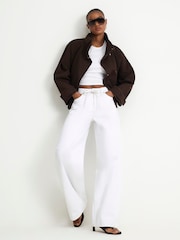 River Island Brown Washed Cotton Funnel Neck Jacket - Image 2 of 4