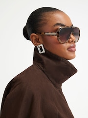 River Island Brown Washed Cotton Funnel Neck Jacket - Image 4 of 4