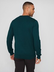 Threadbare Forest Green Crew Neck Knitted Jumper - Image 2 of 4