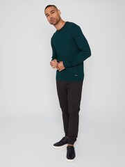 Threadbare Forest Green Crew Neck Knitted Jumper - Image 3 of 4