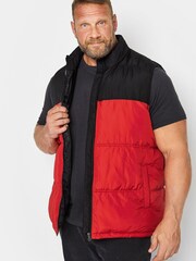 BadRhino Big & Tall Red Padded Collar Gilet - Image 2 of 4