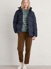 Seasalt Cornwall Blue Waymaker Waterproof Puffer Jacket - Image 8 of 11