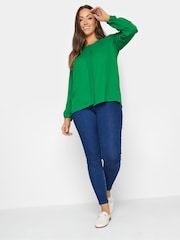 M&Co Green Satin Contrast Yoke Blouse - Image 2 of 4