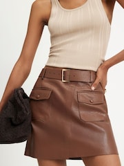 River Island Brown Utility Pocket Belted Skirt - Image 4 of 4