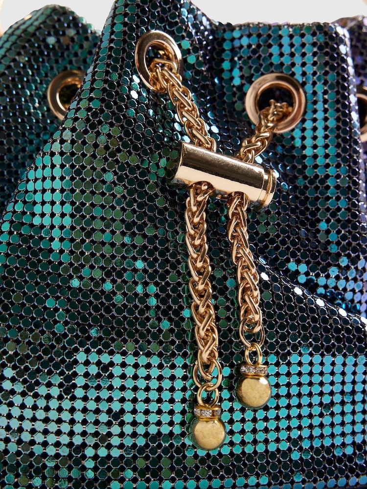River Island Silver Chainmail Bucket Bag - Image 4 of 4