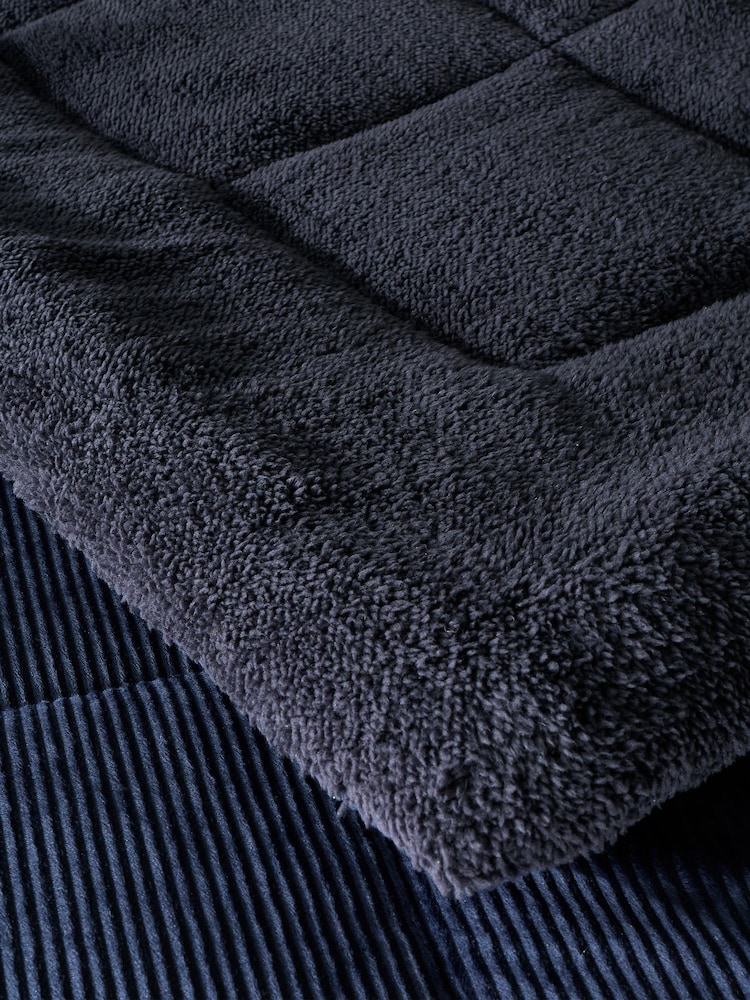 Catherine Lansfield Blue Cosy Cord EasyCare Coverless 6.5 Tog Duvet - Image 3 of 3