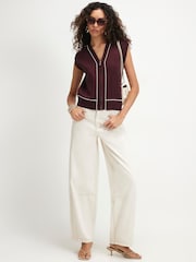 River Island Red Clean Tipped Cardigan - Image 2 of 4