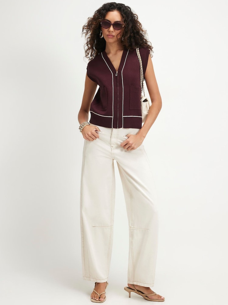 River Island Red Clean Tipped Cardigan - Image 2 of 4