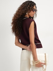 River Island Red Clean Tipped Cardigan - Image 3 of 4