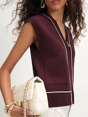 River Island Red Clean Tipped Cardigan - Image 4 of 4