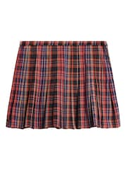 Superdry Dark Red Vintage Check Pleated Mini Skirt - Image 6 of 7