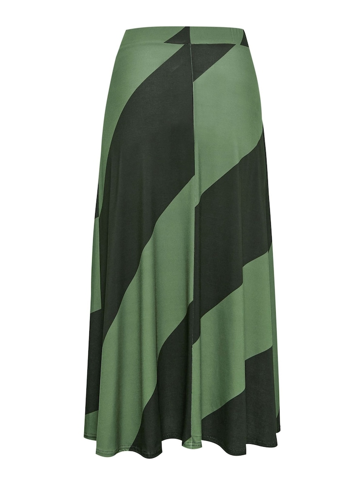 PixieGirl Petite Green Diagonal Stripe Maxi Skirt - Image 5 of 5