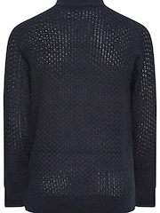 Blau - BadRhino Big & Tall Strukturierter Pullover mit 1/4-Reißverschluss - Bild 3 von 3